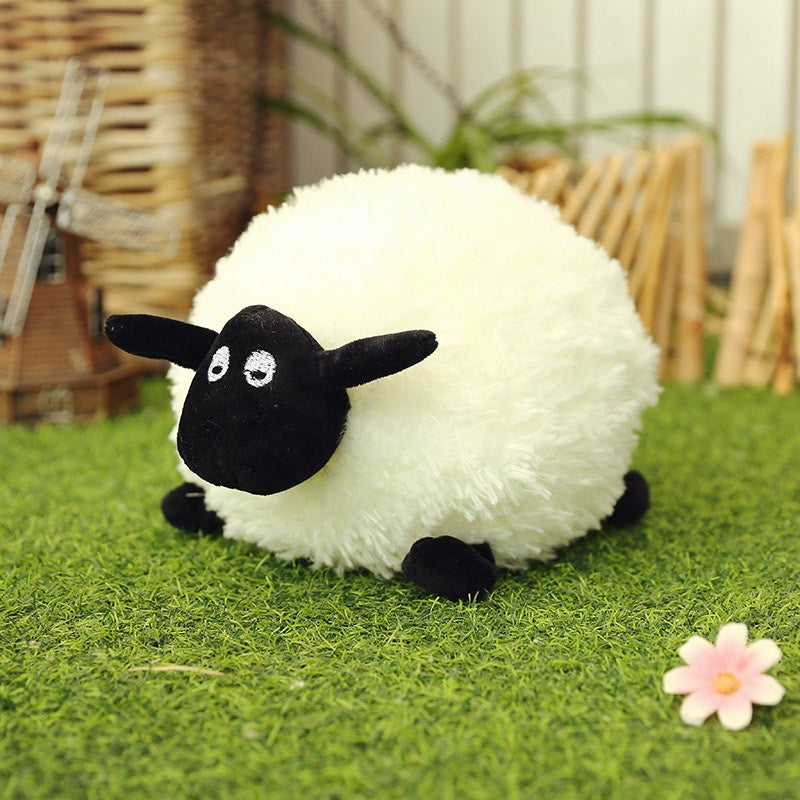 Adorable Black-Headed Lamb Plush Pillow - Fluffy Hand Warmer Cushion, Perfect Gift Choice