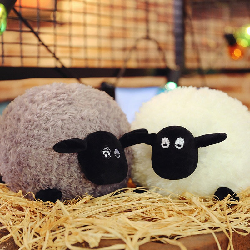 Adorable Black-Headed Lamb Plush Pillow - Fluffy Hand Warmer Cushion, Perfect Gift Choice
