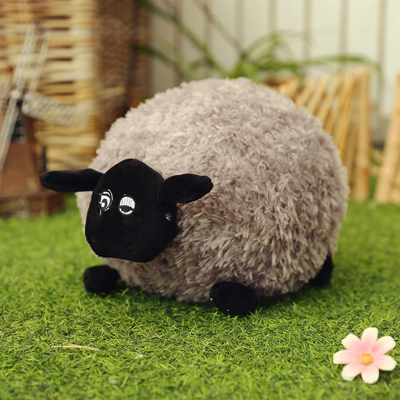 Adorable Black-Headed Lamb Plush Pillow - Fluffy Hand Warmer Cushion, Perfect Gift Choice